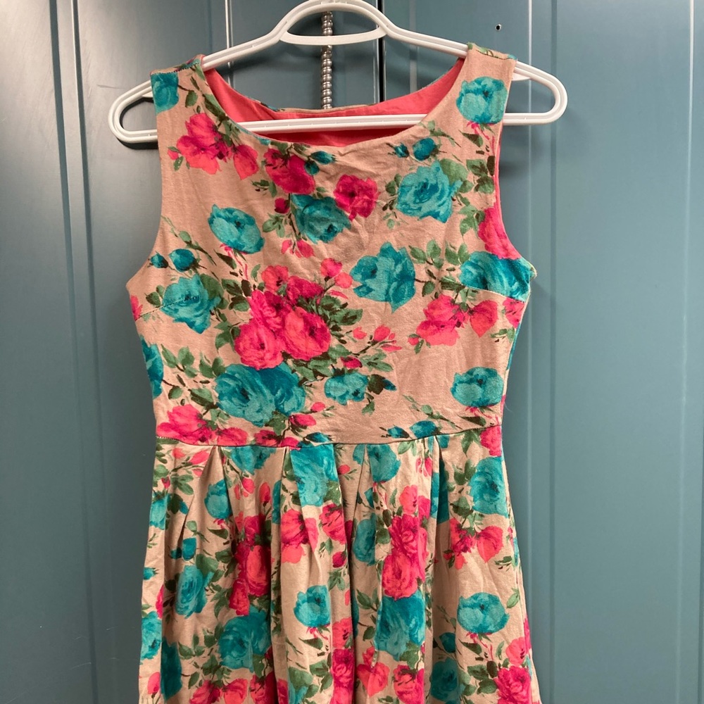 Custom-made Floral Strapless Dress